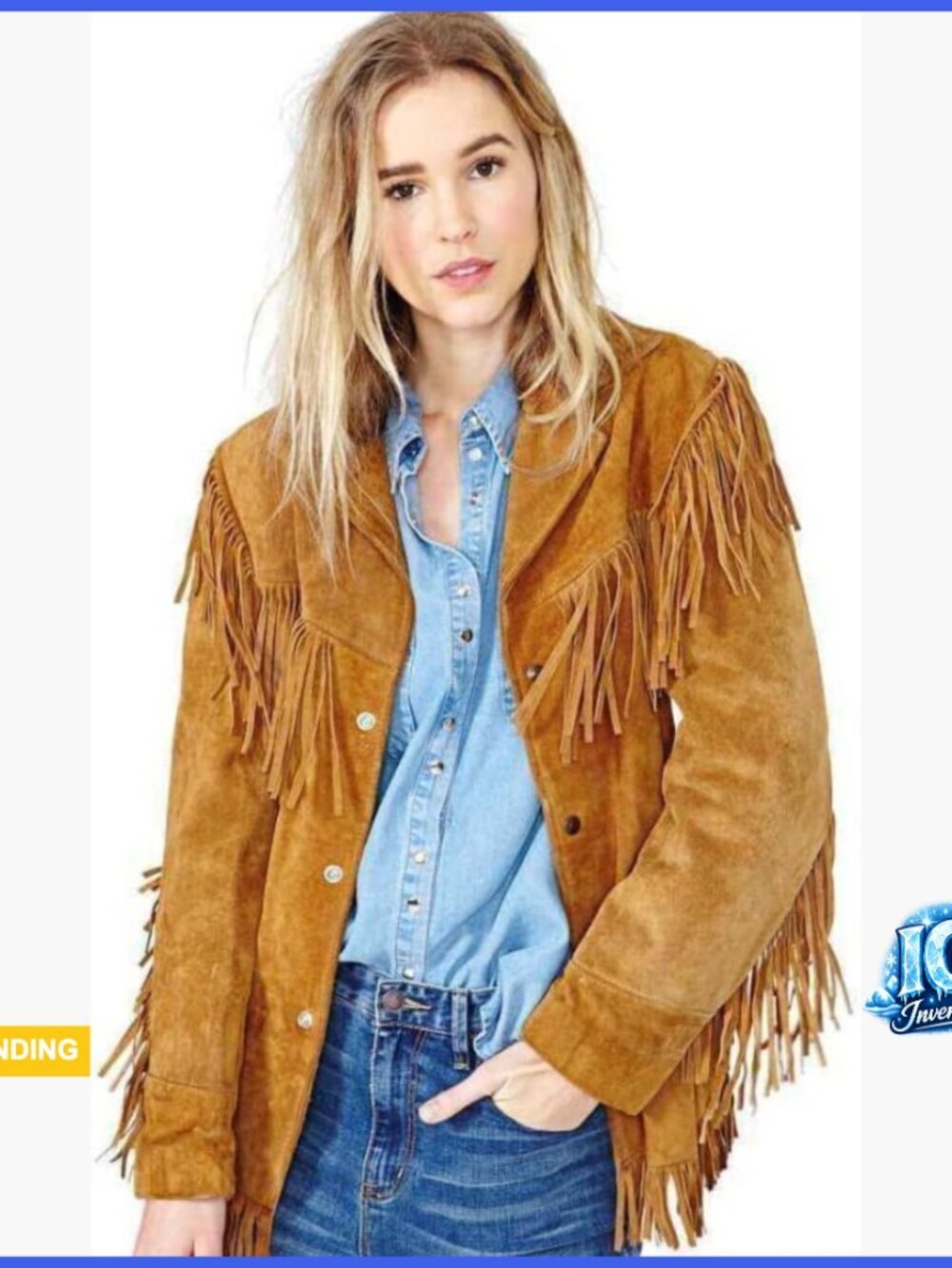 Genuine Suede Leather Western Fringe Jacket with Tassels